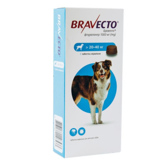 Таблетки від бліх та кліщів Bravecto (Бравекто) для собак вагою від 20 до 40 кг - Інтернет-магазин спільних покупок ToGether