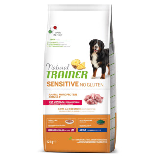 Корм Natural Trainer Dog Sensitive No Gluten Adult Medium&Maxi With Rabbit сухий монопротеїновий з кроликом для дорослих собак середніх та великих порід 12 кг - Інтернет-магазин спільних покупок ToGether