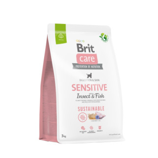 Корм Brit Care Dog Sustainable Sensitive Insect and Fish сухий з рибою та білком комах для дорослих собак з чутливою шкірою 3 кг - Інтернет-магазин спільних покупок ToGether