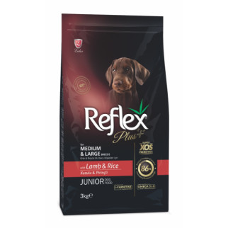 Корм Reflex Plus Junior Medium & Large Breeds Lamb & Rice сухий з ягнятком для цуценят середніх та великих порід 3 кг - Інтернет-магазин спільних покупок ToGether