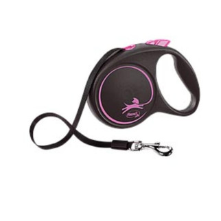 Рулетка Flexi Black Design L, стрічка 5 м, рожевий - Інтернет-магазин спільних покупок ToGether