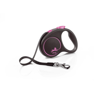Рулетка Flexi Black Design S, стрічка 5 м, рожевий - Інтернет-магазин спільних покупок ToGether