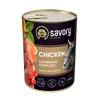 Корм Savory Cat Adult Sterilized Chicken вологий з куркою для стерилізованих котів 400 гр - Інтернет-магазин спільних покупок ToGether