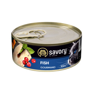 Корм Savory Cat Adult Fish вологий із рибою для дорослих вибагливих котів 100 гр - Інтернет-магазин спільних покупок ToGether