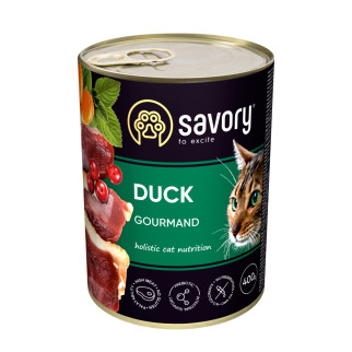 Корм Savory Cat Adult Duck вологий з качкою для дорослих вибагливих котів 400 гр - Інтернет-магазин спільних покупок ToGether