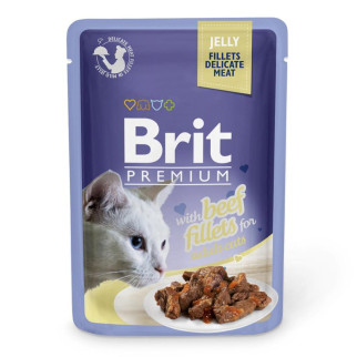 Корм Brit Premium Beef вологий з яловичиною у желе для дорослих котів 85 гр - Інтернет-магазин спільних покупок ToGether