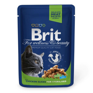 Корм Brit Premium Chicken Sterilised вологий з куркою у соусі для стерилізованих котів 100 гр - Інтернет-магазин спільних покупок ToGether