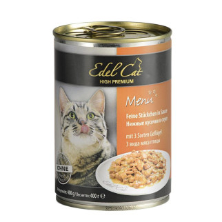 Корм Edel Cat вологий з трьома видами м'яса птиці для дорослих котів 400 гр - Інтернет-магазин спільних покупок ToGether