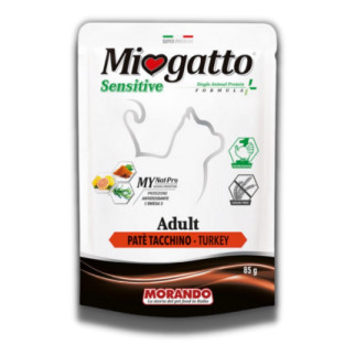 Корм Morando Miogatto Sensitive Monoprotein Turkey вологий з індичкою для дорослих котів 85 гр - Інтернет-магазин спільних покупок ToGether