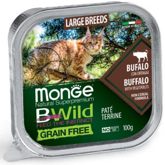 Корм Monge BWild Grain Free Cat Bufalo вологий з м'ясом буйвола для котів великих порід 100 гр - Інтернет-магазин спільних покупок ToGether
