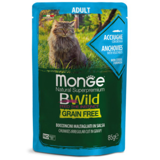 Корм Monge BWild Grain Free Cat Acciughe вологий з анчоусами для дорослих котів 85 гр - Інтернет-магазин спільних покупок ToGether