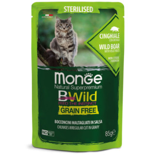 Корм Monge BWild Grain Free Cat Sterilised Cinghiale вологий з м'ясом дикого кабана для стерилізованих котів 85 гр - Інтернет-магазин спільних покупок ToGether