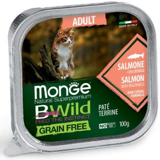 Корм Monge BWild Grain Free Cat Adult Salmone вологий з лососем для дорослих котів 100 гр - Інтернет-магазин спільних покупок ToGether