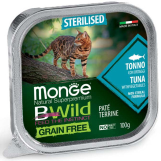 Корм Monge BWild Grain Free Cat Sterilised Tunna вологий з тунцем для стерилізованих котів 100 гр - Інтернет-магазин спільних покупок ToGether
