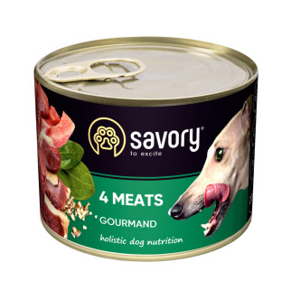 Корм Savory Dog Gourmand вологий з 4 видами м'яса для дорослих собак 200 гр - Інтернет-магазин спільних покупок ToGether