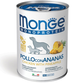 Корм Monge Dog Wet Fruit Monoprotein Pollo con Ananas вологий монопротеїновий з куркою та ананасами для собак усіх порід 400 гр - Інтернет-магазин спільних покупок ToGether