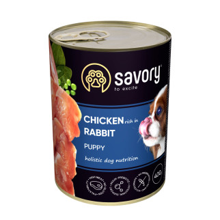 Корм Savory Puppy Rabbit & Chicken вологий з кроликом і куркою для цуценят 400 гр - Інтернет-магазин спільних покупок ToGether