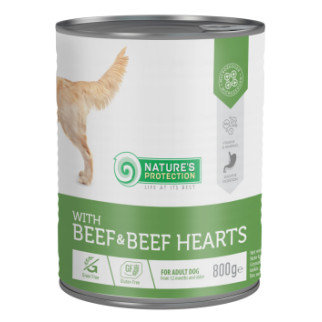 Корм Nature's Protection with Beef and Beef Hearts вологий з яловичиною та серцем для дорослих собак 800 гр - Інтернет-магазин спільних покупок ToGether