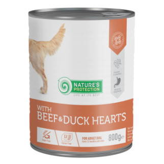Корм Nature's Protection with Beef & Duck Hearts вологий з яловичиною та качиним серцем для дорослих собак 800 гр - Інтернет-магазин спільних покупок ToGether