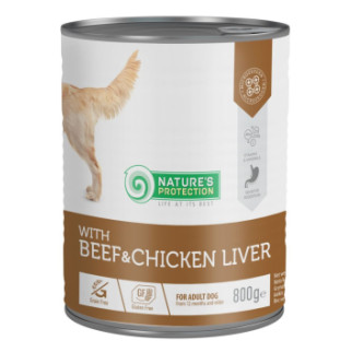 Корм Nature's Protection Beef and Chicken Liver вологий з яловичиною та курячою печінкою для дорослих собак 800 гр - Інтернет-магазин спільних покупок ToGether