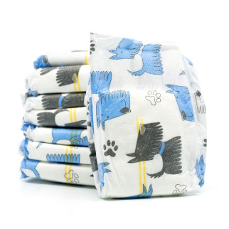 Одноразовий підгузник для собак-самок Misoko&Co з індикатором вологості та ароматом персика, малюнок цуценята, розмір XS - Інтернет-магазин спільних покупок ToGether