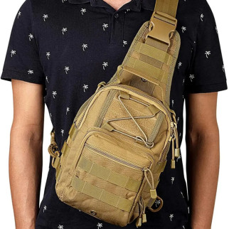 Якісна тактична сумка, укріплена чоловіча сумка рюкзак тактична рюкзак слінг. Колір: койот - Інтернет-магазин спільних покупок ToGether