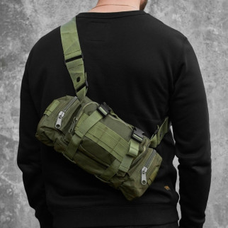 Сумка - підсумок тактична поясна Tactical військова, сумка нагрудна з ременем на плече 5 літрів кордура хакі - Інтернет-магазин спільних покупок ToGether