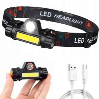 Ліхтарик налобний світлодіодний Bailong BL-8101 XPE+COB + USB CHARGE - Інтернет-магазин спільних покупок ToGether