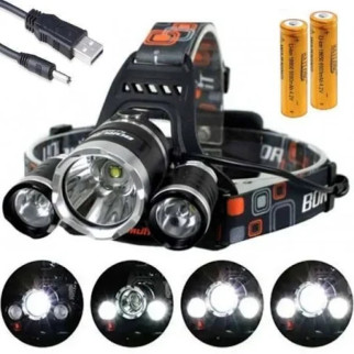 Потужний налобний ліхтар акумуляторний Bailong BL-RJ-3000-T6 4 режими Чорний - Інтернет-магазин спільних покупок ToGether