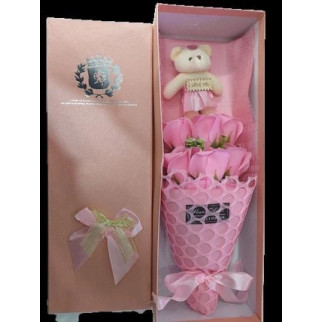 Букет із троянд рожевий ароматизоване мило з іграшкою - Інтернет-магазин спільних покупок ToGether