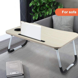 Компактний портативний столик для ноутбука, планшета, розкладний стіл для сніданку біле дерево без USB - Інтернет-магазин спільних покупок ToGether