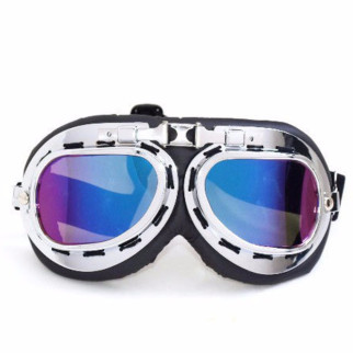 Окуляри льотчика RESTEQ, мотоциклетні окуляри Ретро Вінтаж Авіатор захисні, сині лінзи - Інтернет-магазин спільних покупок ToGether