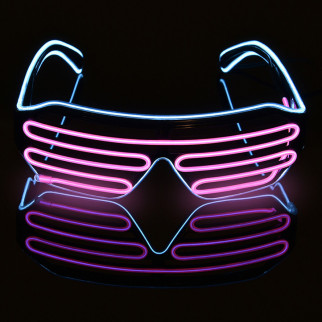 Світлодіодні Led El окуляри RESTEQ окуляри для вечірок, паті, рожеві з блакитним обідком. - Інтернет-магазин спільних покупок ToGether