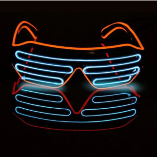 Світлодіодні Led El окуляри RESTEQ окуляри для вечірок, паті, сині з червоним обідком - Інтернет-магазин спільних покупок ToGether