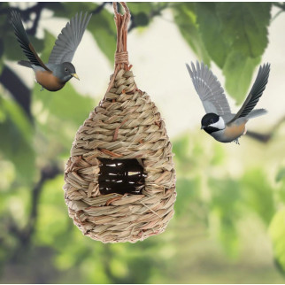 Гніздо - Будиночок для птахів RESTEQ із спеціального плетеного волокна, годівниця для диких птахів, шпаківня - Інтернет-магазин спільних покупок ToGether