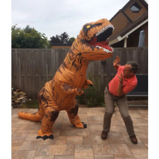 Надувний костюм Тіранозавра RESTEQ Хелловін Аніме Косплей, костюм динозавра T-Rex, тиранозавр (коричневий) - Інтернет-магазин спільних покупок ToGether
