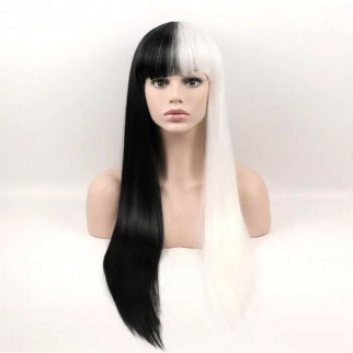 Довгі перуки RESTEQ - 75см, чорно-біле пряме волосся, косплей, аніме - Інтернет-магазин спільних покупок ToGether