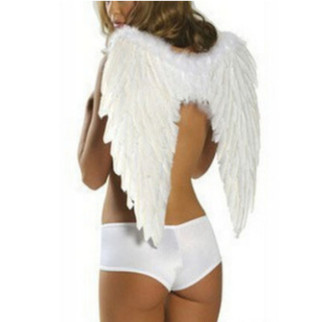 Білі крила ангела з пір'я RESTEQ 80 см. Крила амура - Інтернет-магазин спільних покупок ToGether