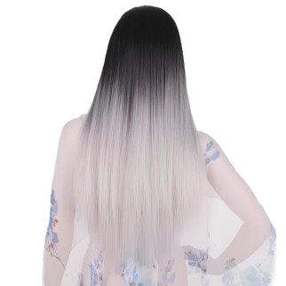 Довга сірий перука RESTEQ 60 см, пряме волосся, перуки з високоякісних синтетичних термостійких волокон - Інтернет-магазин спільних покупок ToGether