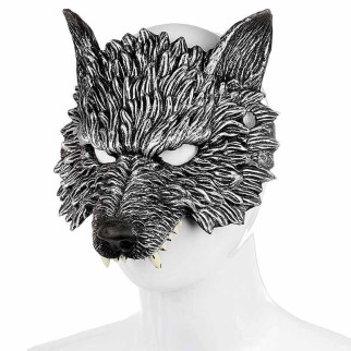 Чорна маска вовка RESTEQ. Маска вовк із поліуретанової піни. Маска Wolf чорного кольору - Інтернет-магазин спільних покупок ToGether