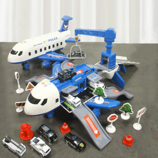 Іграшковий літак поліції зі звуковими та світловими ефектами, машинками та аксесуарами. Інтерактивна модель поліцейської - Інтернет-магазин спільних покупок ToGether