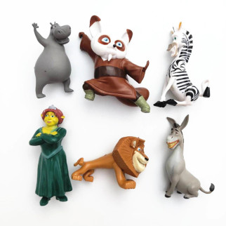 Набір фігурок кіностудії DreamWorks RESTEQ 4-5 см. Ігрові фігурки із мультфільмів 6 шт. Кунг фу Панда. Мадагаскар. Шрек - Інтернет-магазин спільних покупок ToGether