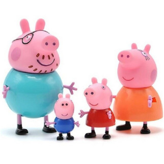 Набір фігурок Свинка Пеппа RESTEQ. Ігрові фігурки із мультфільму Peppa Pig 4 шт. Іграшка Порося Джордж, Папа Свин, Мама Свинка - Інтернет-магазин спільних покупок ToGether
