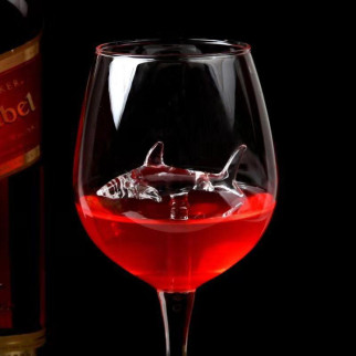 Келих для вина з акулою RESTEQ. Фужер для вина із фігуркою акули. Незвичайний винний келих 300 мл - Інтернет-магазин спільних покупок ToGether