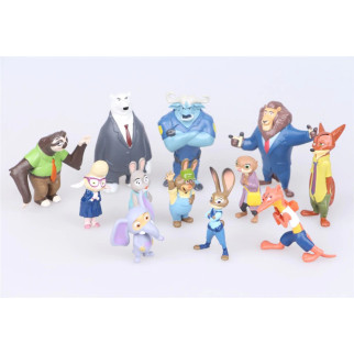 Набір фігурок Зверополіс RESTEQ. Ігрові фігурки із мультфільму Зверополіс 12 шт. Іграшки Zootopia - Інтернет-магазин спільних покупок ToGether