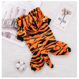 Тигровий костюм для тварин (розмір М) RESTEQ. Костюм тигра для собак. Костюм тигра для кота. Флісовий костюм для тварин - Інтернет-магазин спільних покупок ToGether