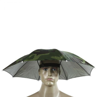 Камуфляжна парасолька для голови RESTEQ. Парасолька капелюх для рибалок. Парасолька на голову 50 см - Інтернет-магазин спільних покупок ToGether