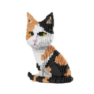 3D Конструктор Триколірна кішка RESTEQ 13х8х18 см. Конструктор кішка, 1300 деталей - Інтернет-магазин спільних покупок ToGether