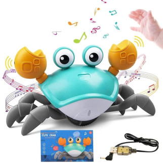 Інтерактивна іграшка Краб зі звуковими, світловими ефектами та детектором перешкод 23х14 см, блакитний - Інтернет-магазин спільних покупок ToGether