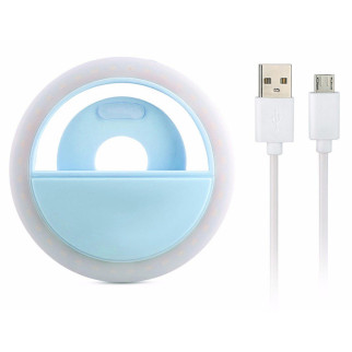 Світлодіодне селфі кільце Selfie Ring Light із USB зарядкою Блакитний - Інтернет-магазин спільних покупок ToGether
